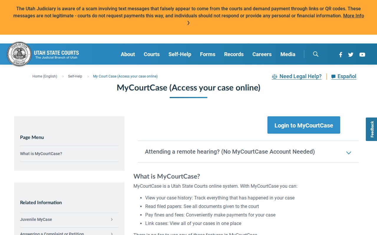 Summit County criminal court case MyCourtCase party access