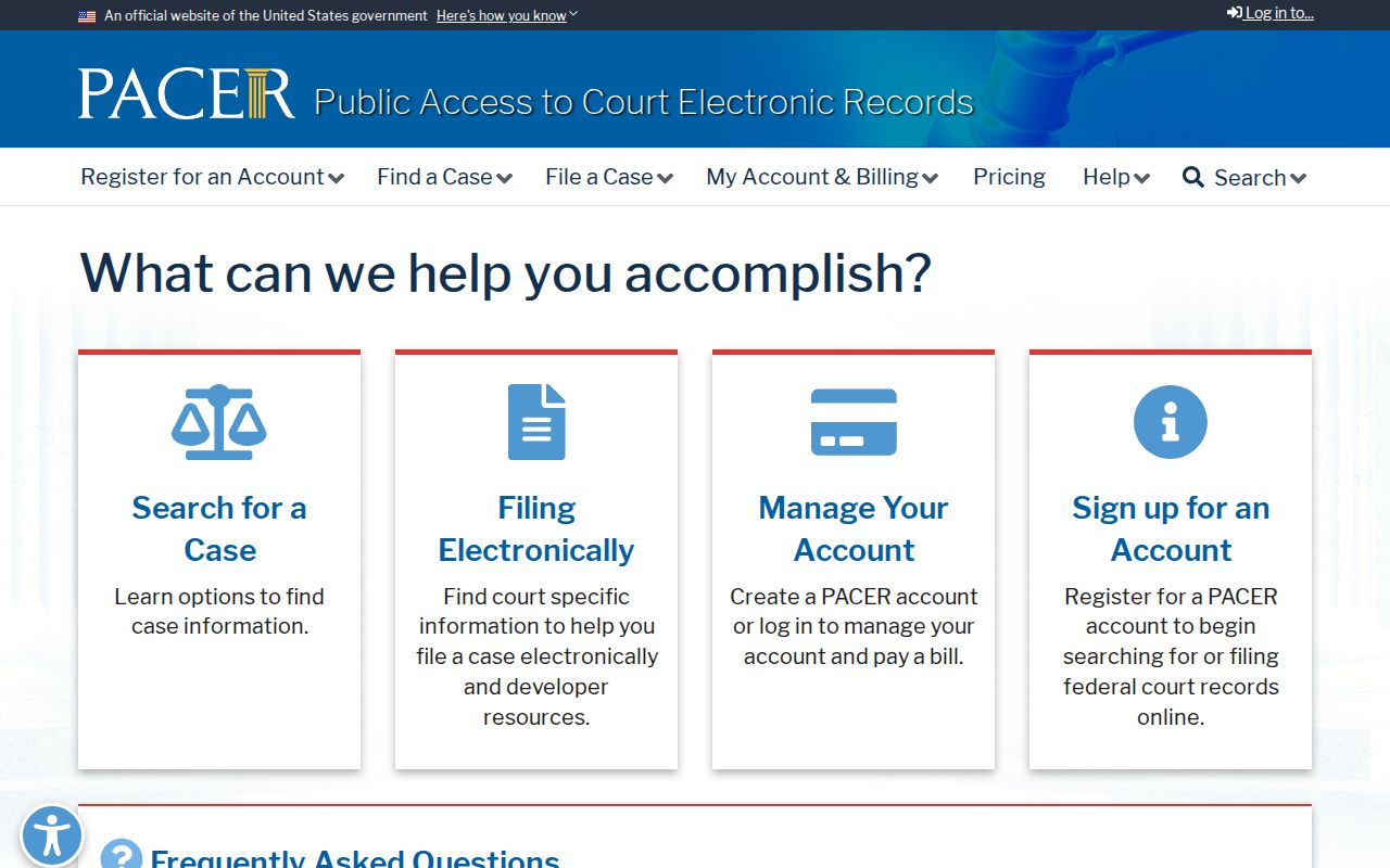 Francis criminal history federal case account search