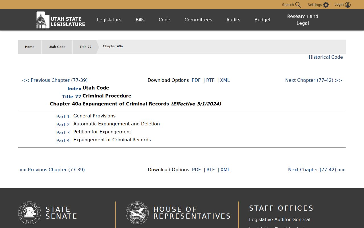 Summit County sex offender check reference to Utah expungement and Clean Slate law